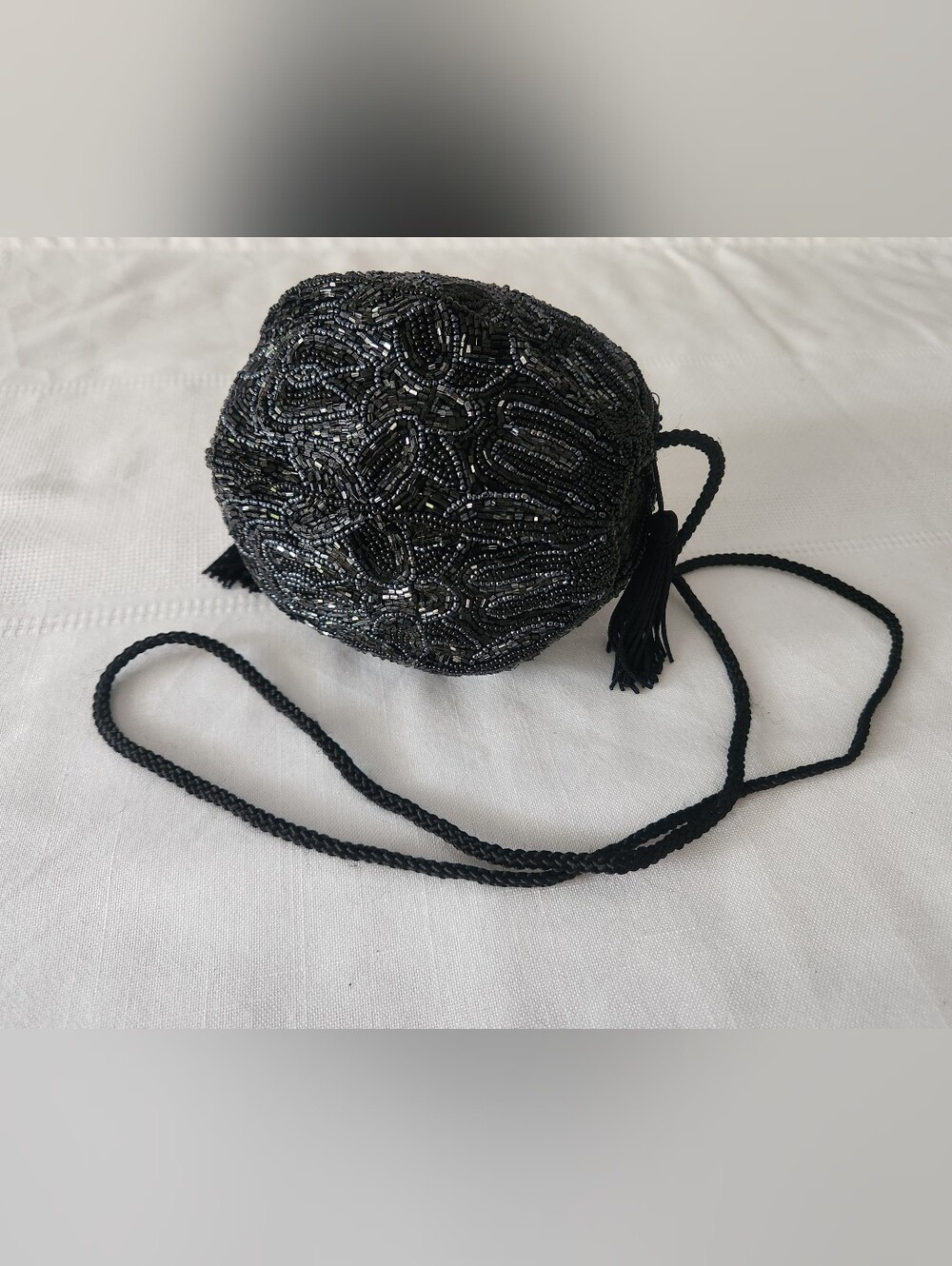 Vintage Rounded Oval Beaded Evening Bag